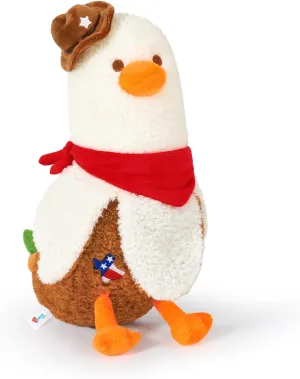 PEACH CAT Banana Duck Plush Pillow Wear Cowboy Hat Scarf Plushies Toy Cute Stuffed Animals Gifts for Kids White and Brown 19.7"