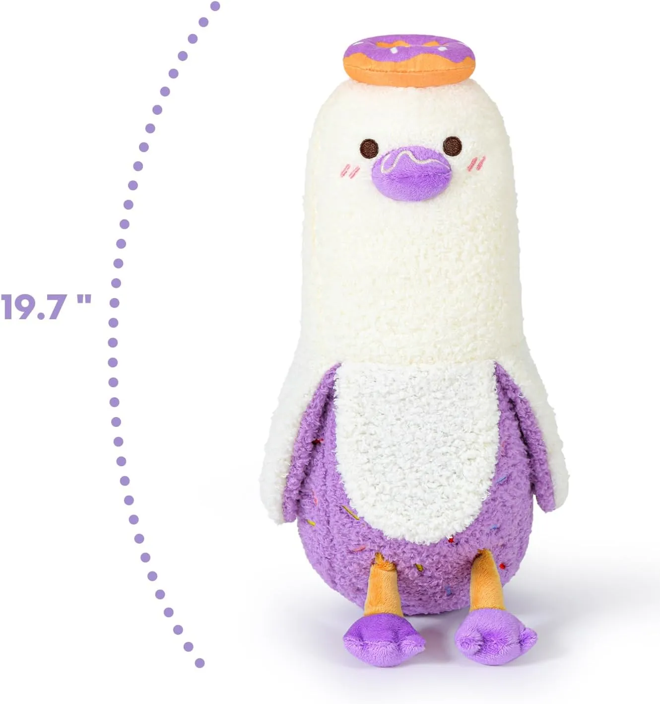 PEACH CAT Donut Banana Duck Plush Pillow with Candy Body Plushies Toy Cute Dessert Stuffed Animals Gifts for Kids Purple 19.7"