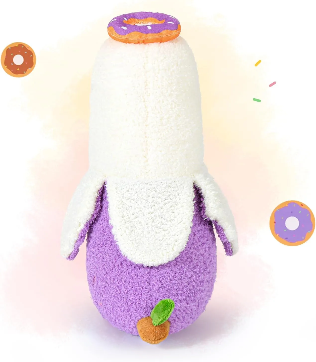 PEACH CAT Donut Banana Duck Plush Pillow with Candy Body Plushies Toy Cute Dessert Stuffed Animals Gifts for Kids Purple 19.7"