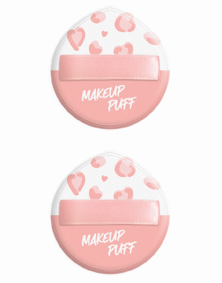 Peach Pink Series Extra Large Makeup Puffs (2 pcs)