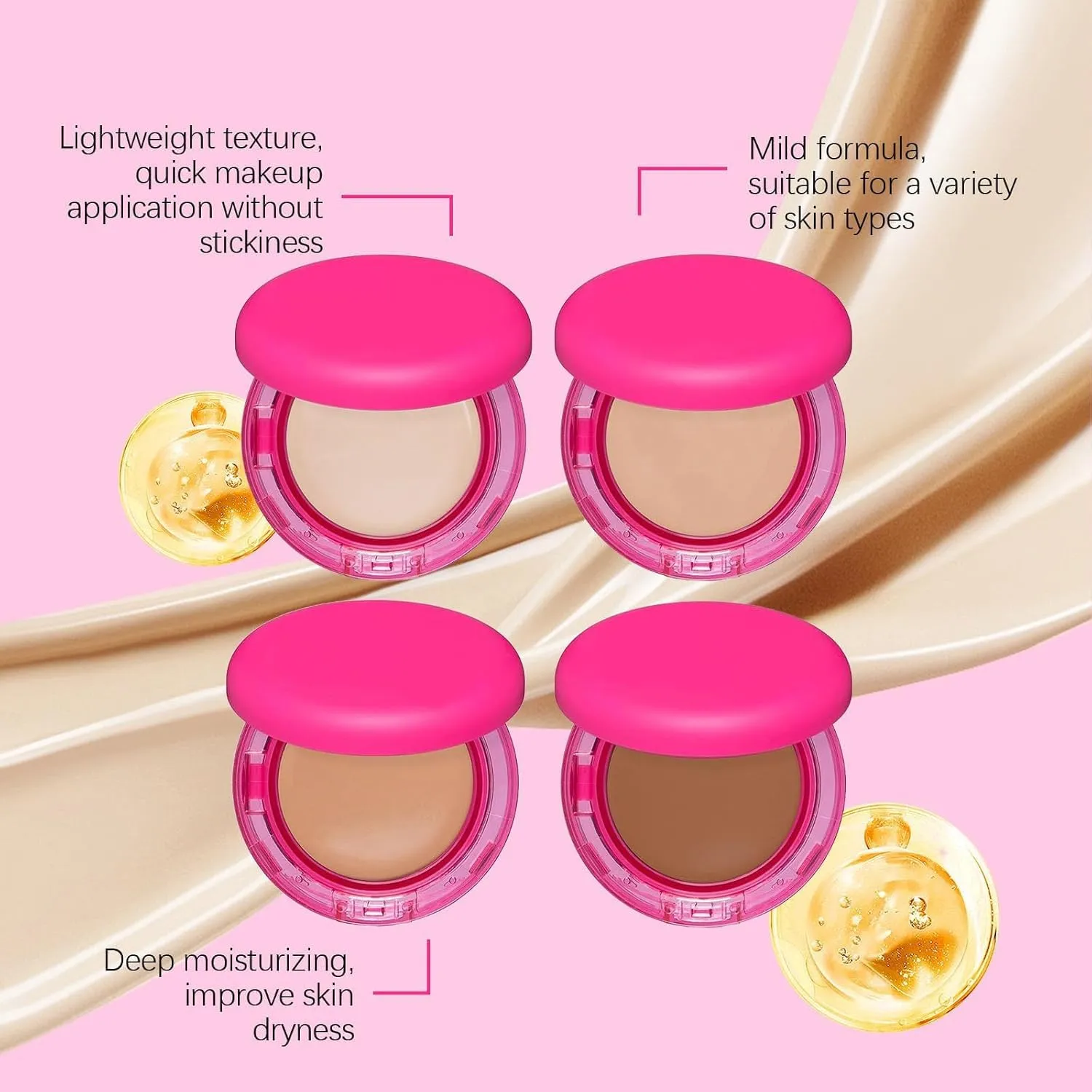 Peptide Bounce Foundation, Peptide Bounce Balm Foundation, Hydrating, Age-Defying Makeup for Mature Skin, Natural, Medium Buildable Coverage, All Skin Types