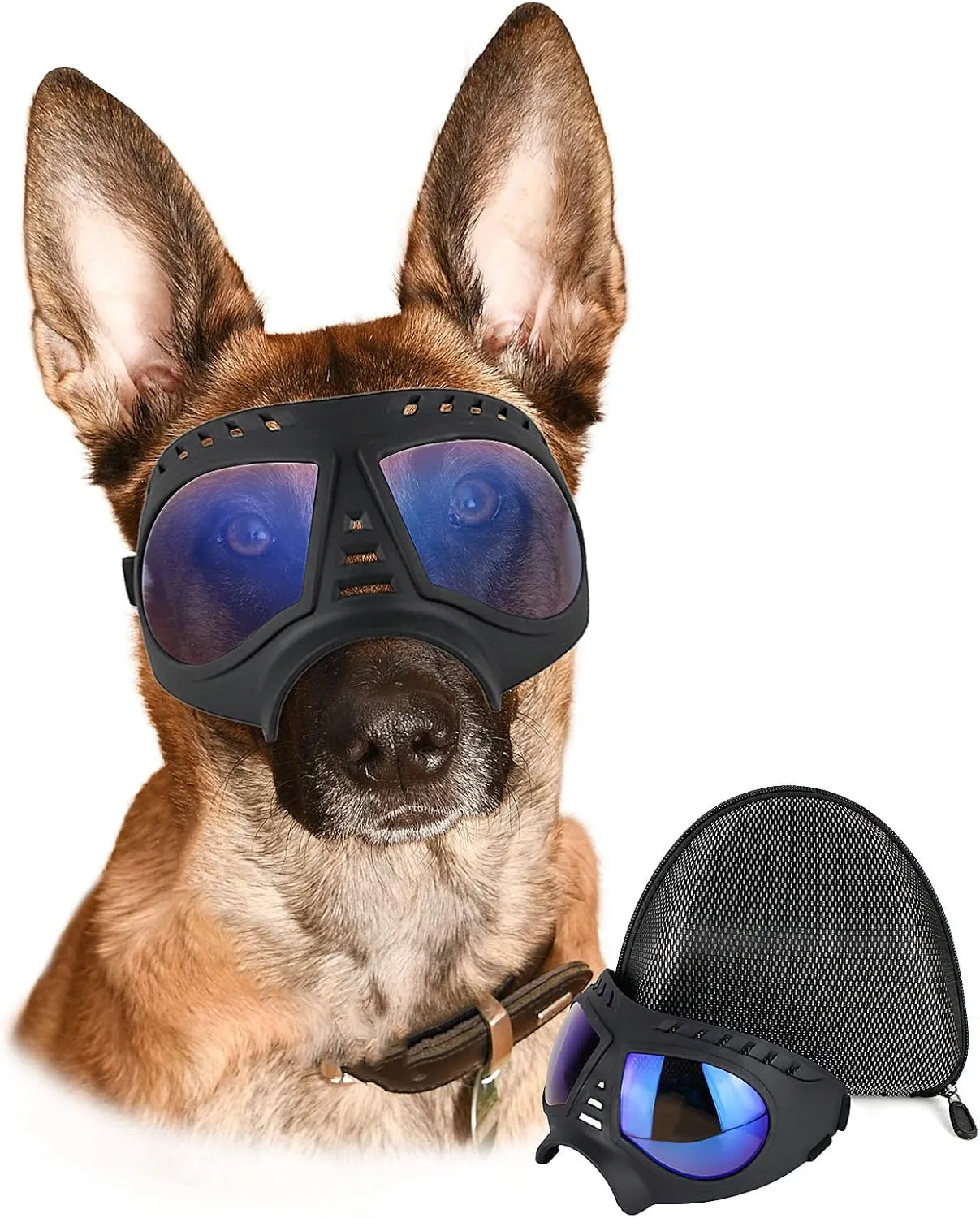 PETLESO Dog Goggles - Large Breed UV Protection Sunglasses for Outdoor Driving Cycling, Clear