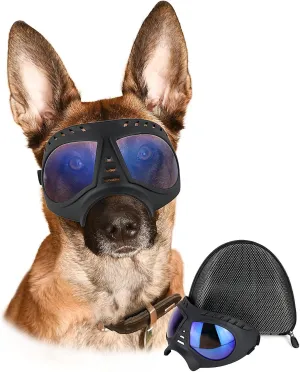 PETLESO Dog Goggles - Large Breed UV Protection Sunglasses for Outdoor Driving Cycling, Clear