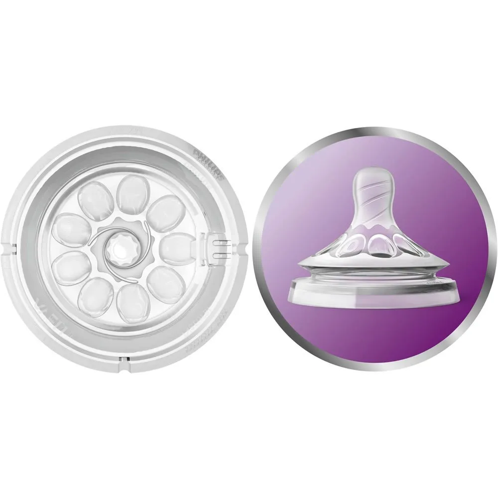 Philips AVENT Natural Baby Bottle, SCF010/37, Clear, 4 Ounce (Pack of 3)