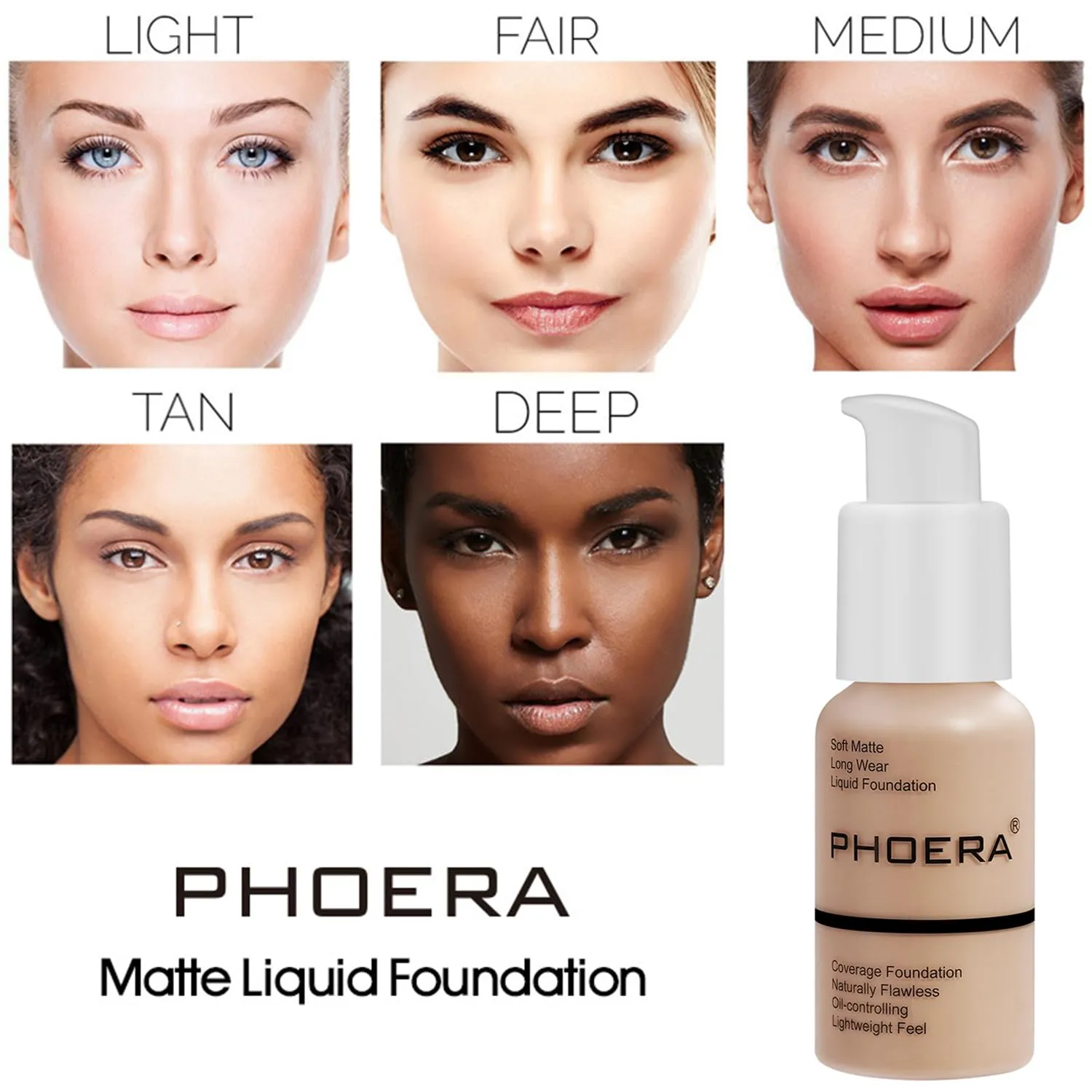 PHOERA Foundation Full Coverage,and Medium Coverage 2024 New PHOERA Foundation Makeup for Mature Skin, Wrinkles Matte Natural Finish for a Flawless Complexion (104 N04/ Buff Beige Sand)