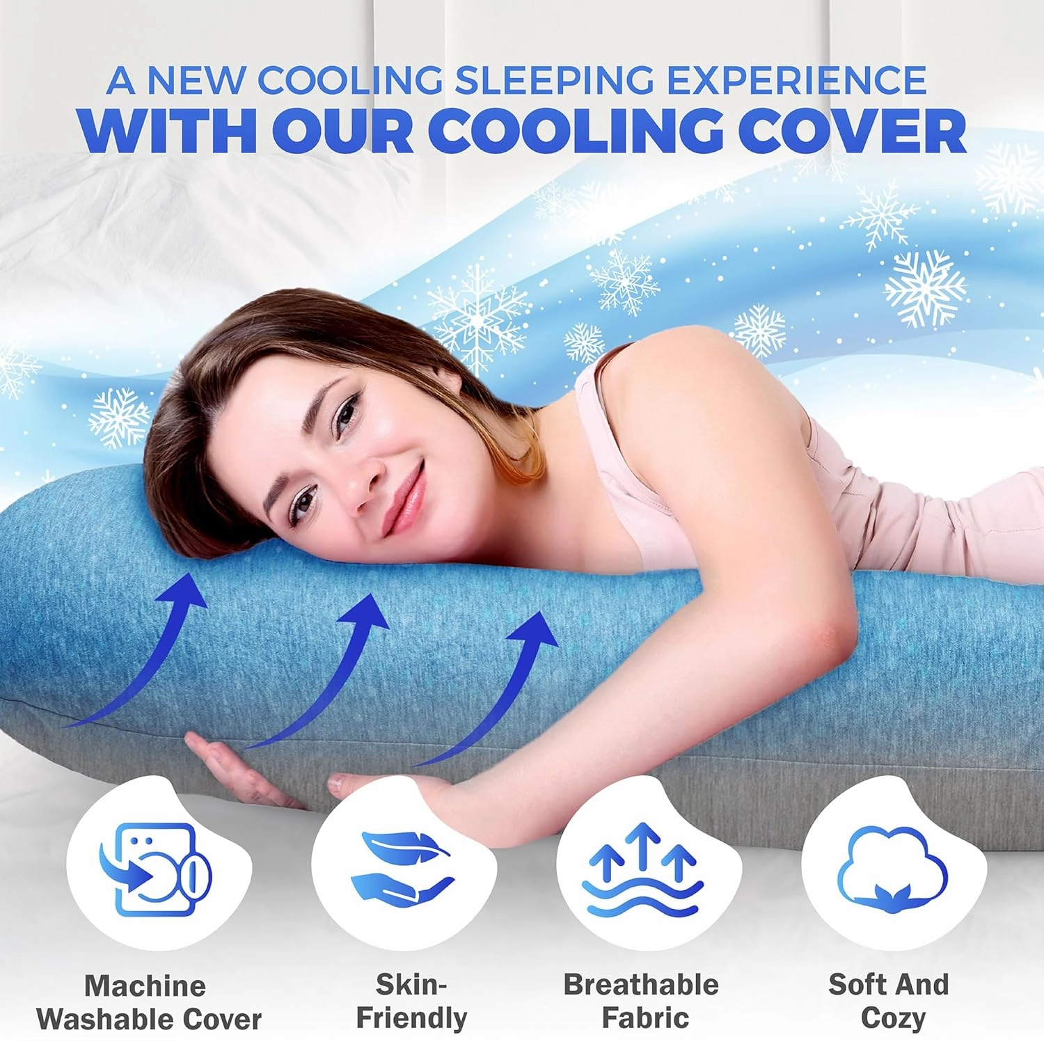 PILLANI Pregnancy Pillows for Sleeping - V C U Shaped Full Body Pillow with Removable Cover, 57inch Cooling Maternity Pillow for Pregnant Women, Support for Back Belly Legs Hip - Pregnancy Must Haves