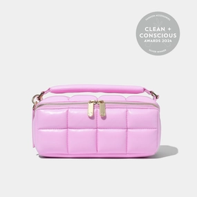 Pink Makeup Bag - Luxury Designer Quilted Cosmetic Case - The HOMEE
