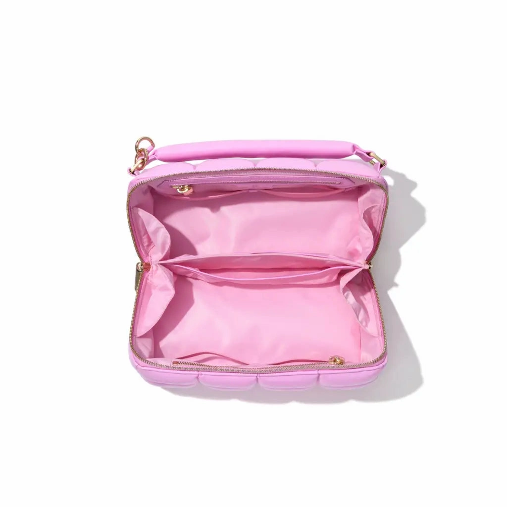 Pink Makeup Bag - Luxury Designer Quilted Cosmetic Case - The HOMEE