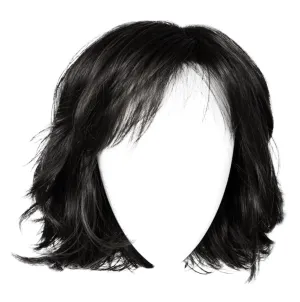 Positivity Wig With Chin-Length Tousled Undone Bob Wth Soft Youthful Bangs, Average Cap, Black