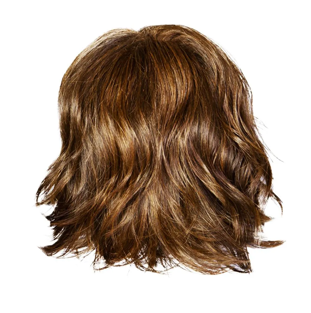 Positivity Wig With Chin-Length Tousled Undone Bob Wth Soft Youthful Bangs, Average Cap, Brown Blonde