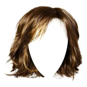 Positivity Wig With Chin-Length Tousled Undone Bob Wth Soft Youthful Bangs, Average Cap, Brown Blonde