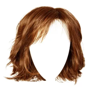 Positivity Wig With Chin-Length Tousled Undone Bob Wth Soft Youthful Bangs, Average Cap, Light Red