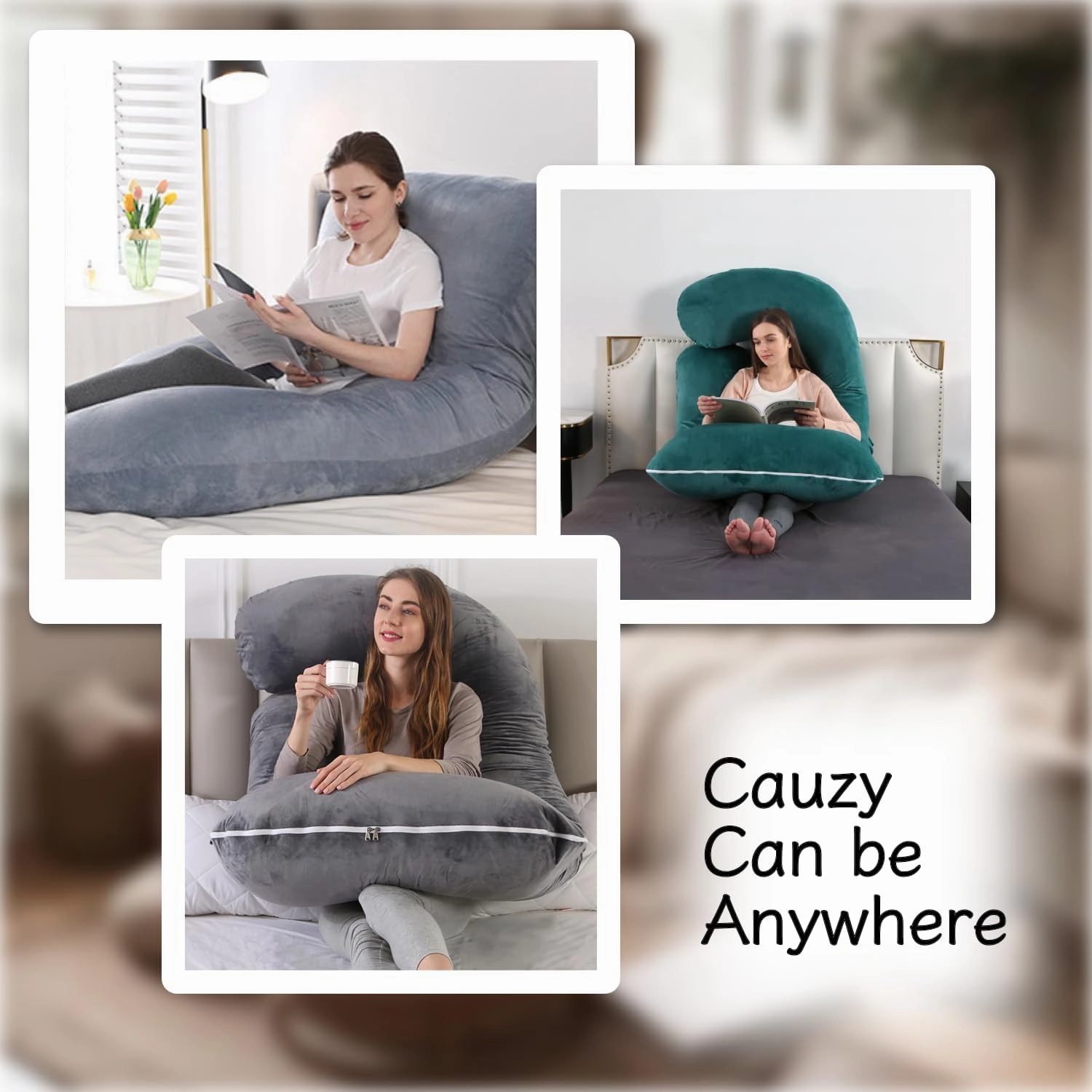 Pregnancy Pillow, Full Body Maternity Pillow 57 inch, with Removable Washable Cover - Sleep Support for Legs, Back, Neck, Shoulder, HIPS, Belly, Velvet Cover (Dark Green)