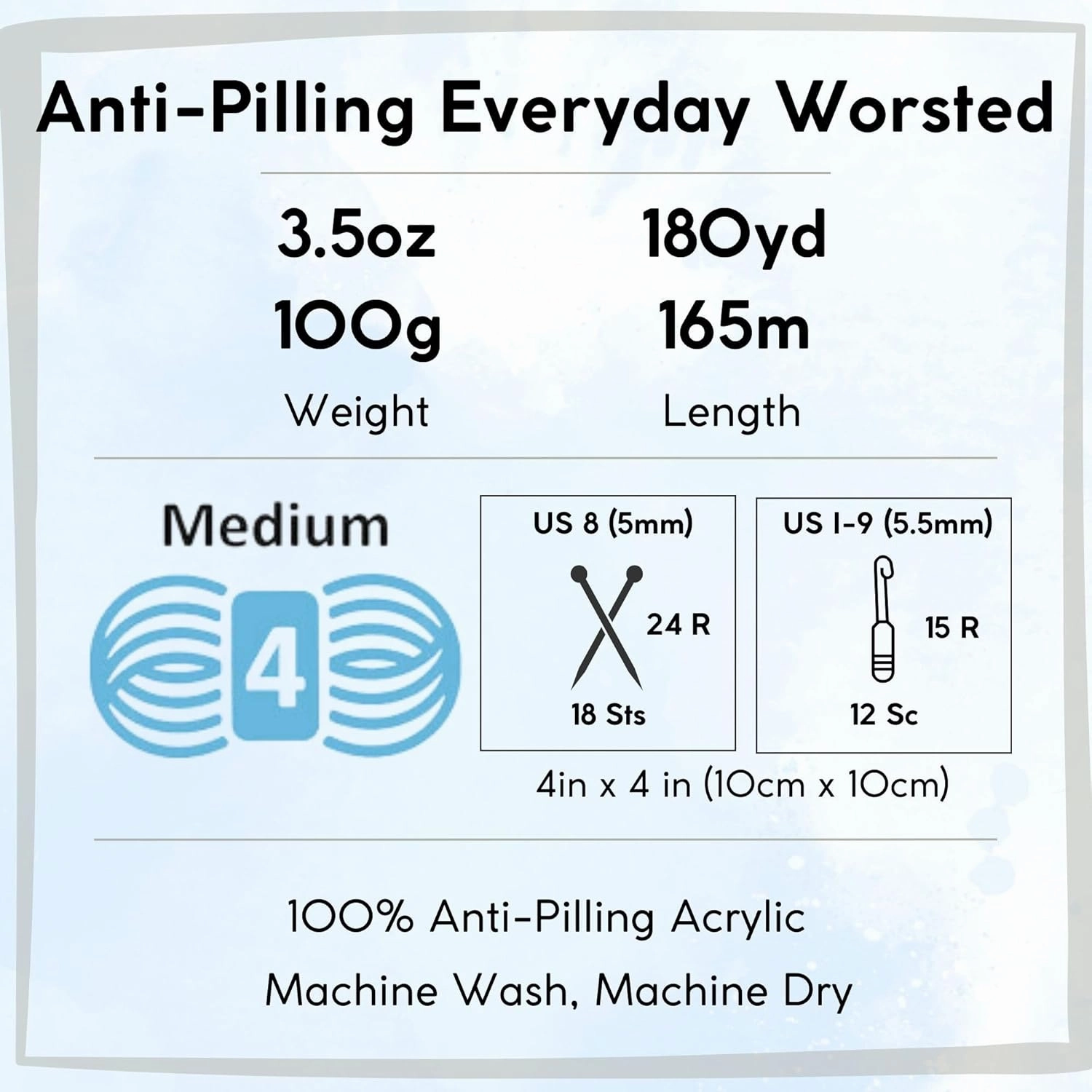 Premier Yarns Everyday Anti-Pilling Solid Soft Peach DN100-55 (3-Skeins - Same Dye Lot) #4 Worsted Weight Acrylic Yarn for Crocheting and Knitting with Knitting Project Bag