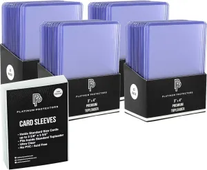 Premium Top Loaders (100 ct) and Ultra Clear Soft Penny Sleeves (100 ct) Bundle for Standard Trading Cards