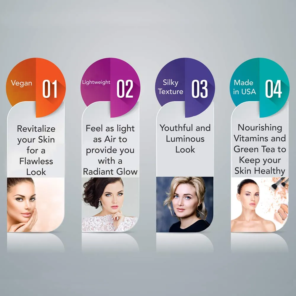 Pressed Mineral Makeup Foundation Sand Dune with Vitamin A, E and Green Tea. A Full Coverage Foundation Makeup