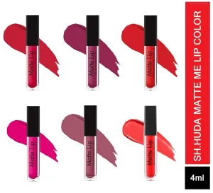 Professional Beauty 6 Pcs Matte Me Liquid Lipstick Set - Long Lasting. Waterproof, Non Stick Lipsticks for Women