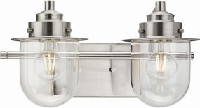 Progress Lighting Northlake Collection Two-Light Brushed Nickel Clear Glass Transitional Bath Light