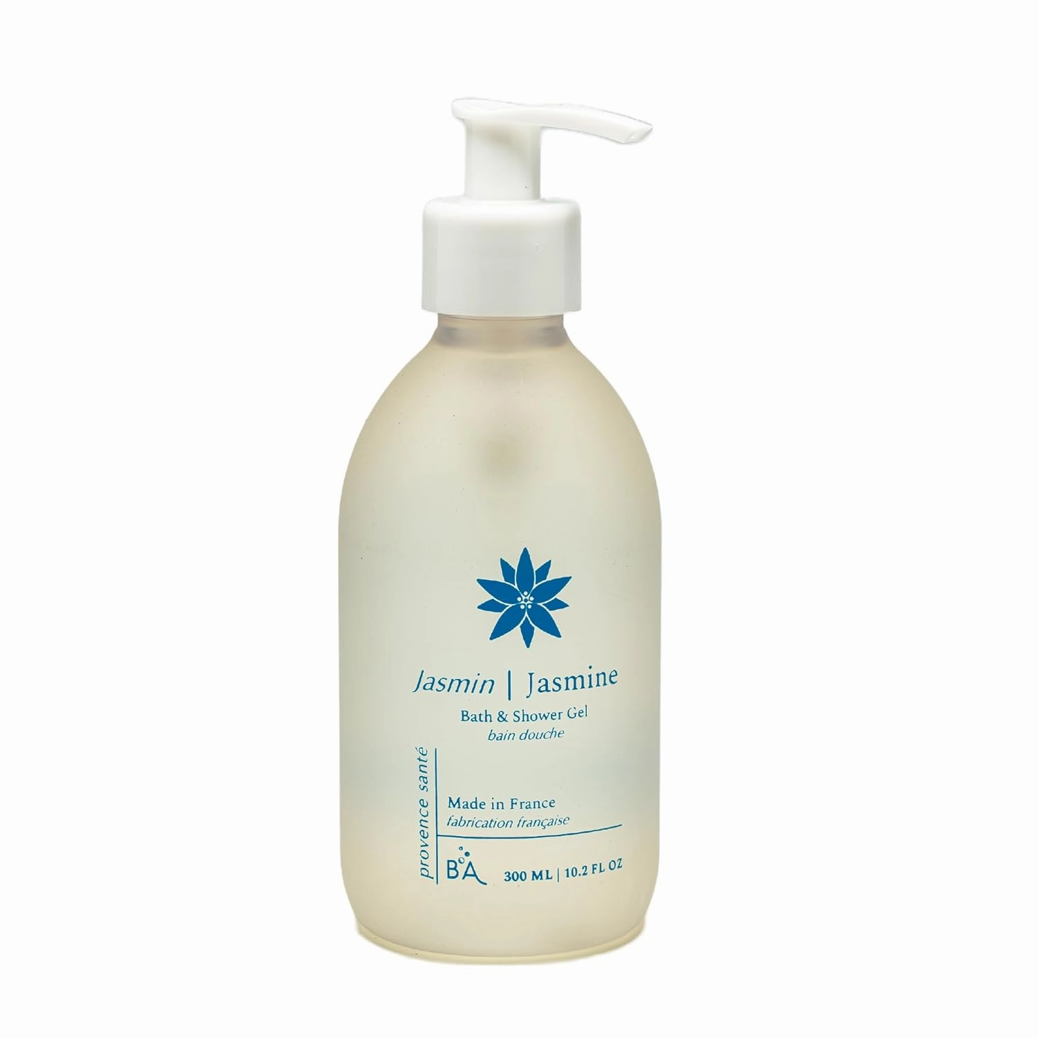 Provence Sante Cleansing Bath & Shower Gel - Moisturizing Almond Oil Body Wash for Dry Skin - Nourishing Exotic Jasmine Scent - Made in France - 10.2 Oz