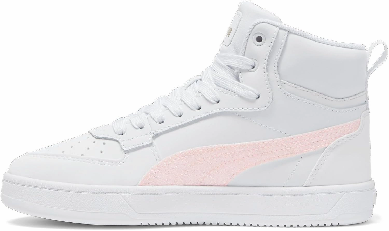 PUMA Caven Sneaker, White-Peach Smoothie-Gold, 5.5 US Unisex Big Kid