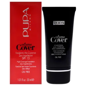 PUPA Milano Extreme Cover Foundation SPF 15 - High Coverage, Zero Imperfections - Color Correcting Formula For Skin Spots - Highly-Pigmented Texture - Floral -Fragrance - 060 Deep Gold - 1.01 Oz