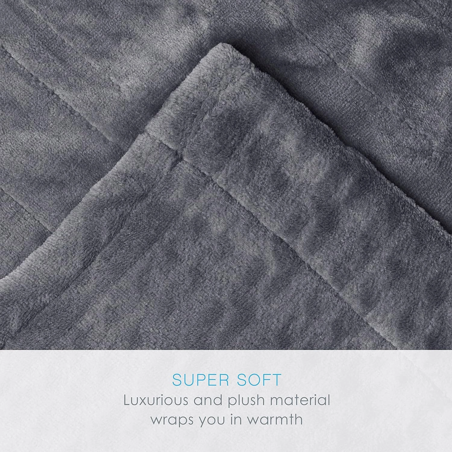 Pure Enrichment PureRelief Deluxe Heated Blanket - 10 Heat Settings, Super Soft Micromink Velvet Fabric, LCD Controller, Auto Shut-Off Timer, Machine Washable - King Size Electric Blanket