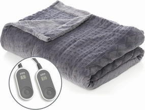 Pure Enrichment PureRelief Deluxe Heated Blanket - 10 Heat Settings, Super Soft Micromink Velvet Fabric, LCD Controller, Auto Shut-Off Timer, Machine Washable - King Size Electric Blanket