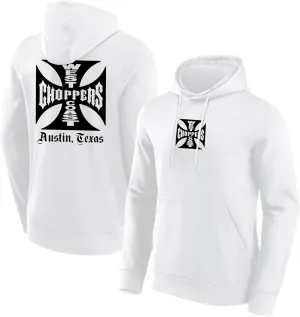 Qanipu West Coast Choppers Og Classic Hoodie Hooded Sweatshirt with Pockets - White