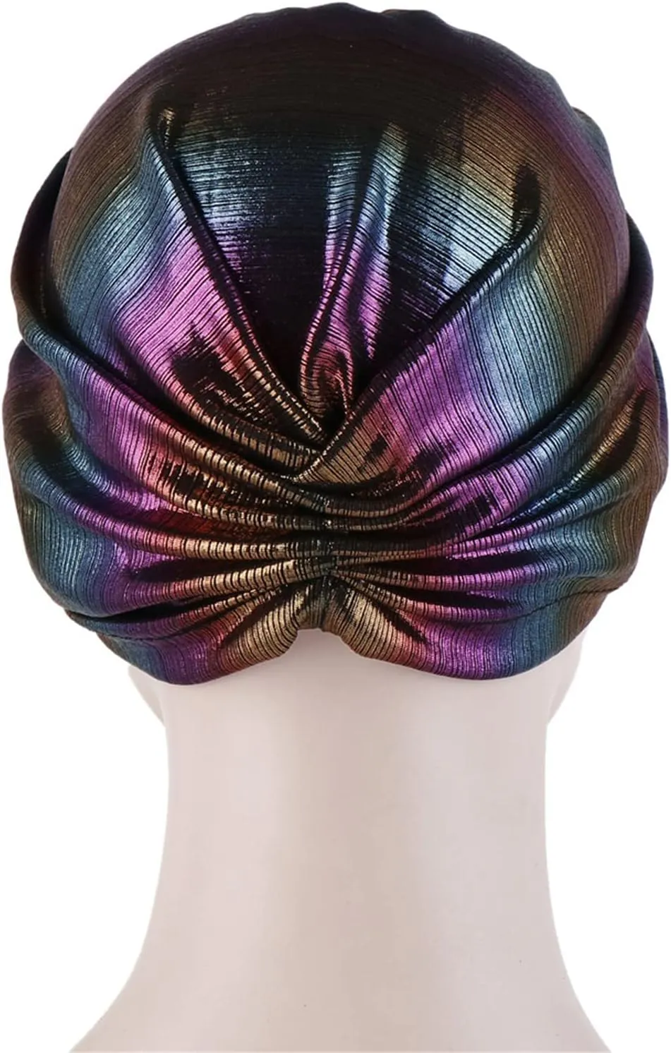 Qhome Turban Indian Caps Celeb Style Neon Headband Vintage Double Stretch Velvet Turban Head Wrap