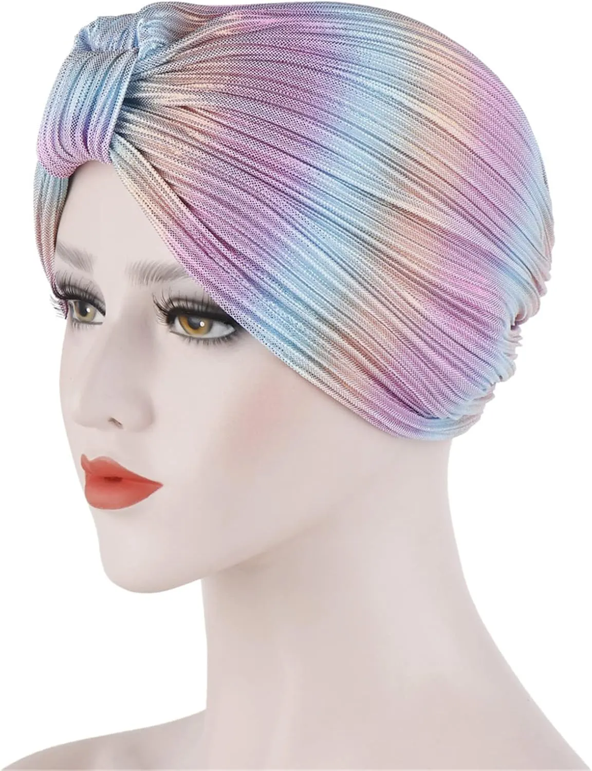 Qhome Turban Indian Caps Celeb Style Neon Headband Vintage Double Stretch Velvet Turban Head Wrap