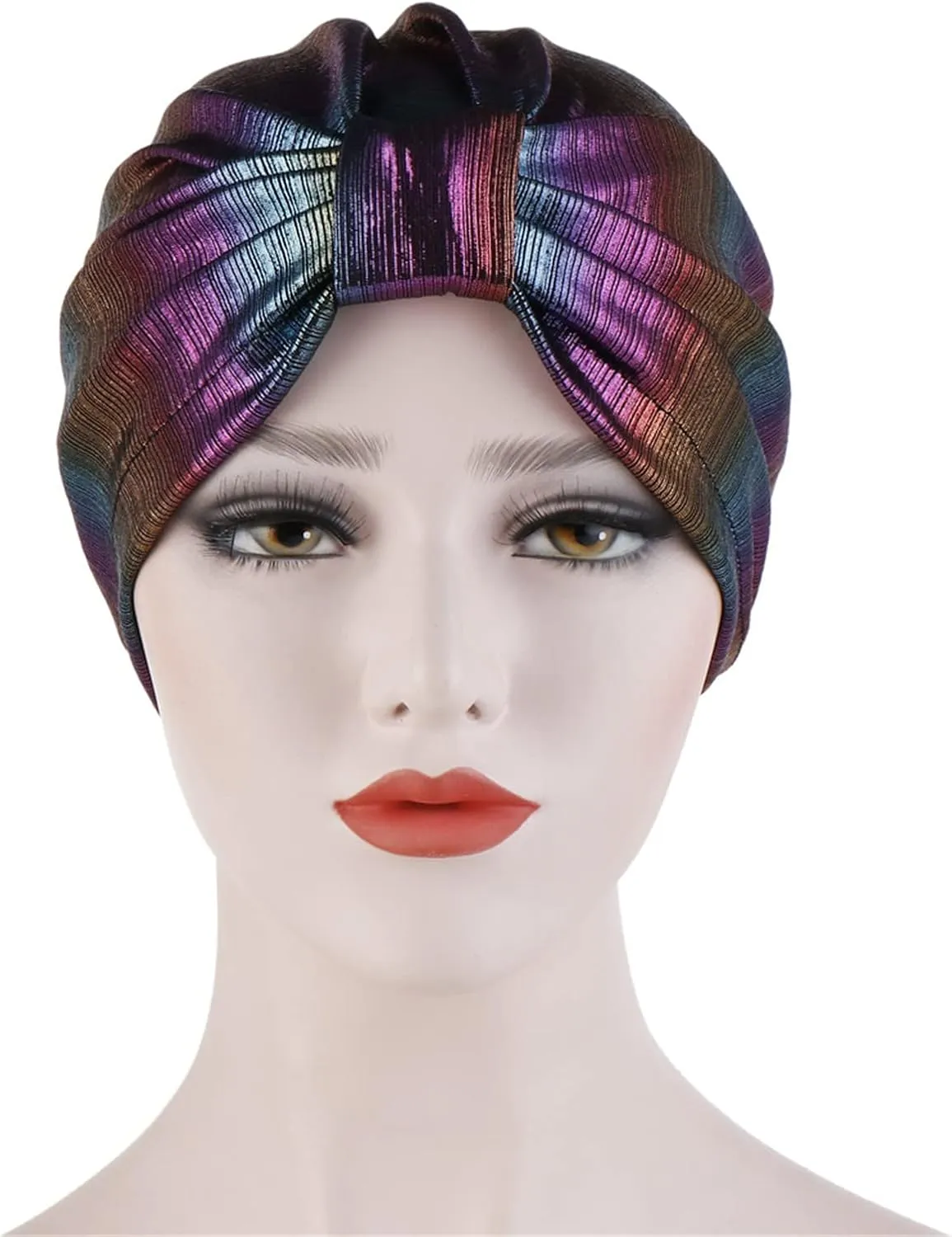 Qhome Turban Indian Caps Celeb Style Neon Headband Vintage Double Stretch Velvet Turban Head Wrap