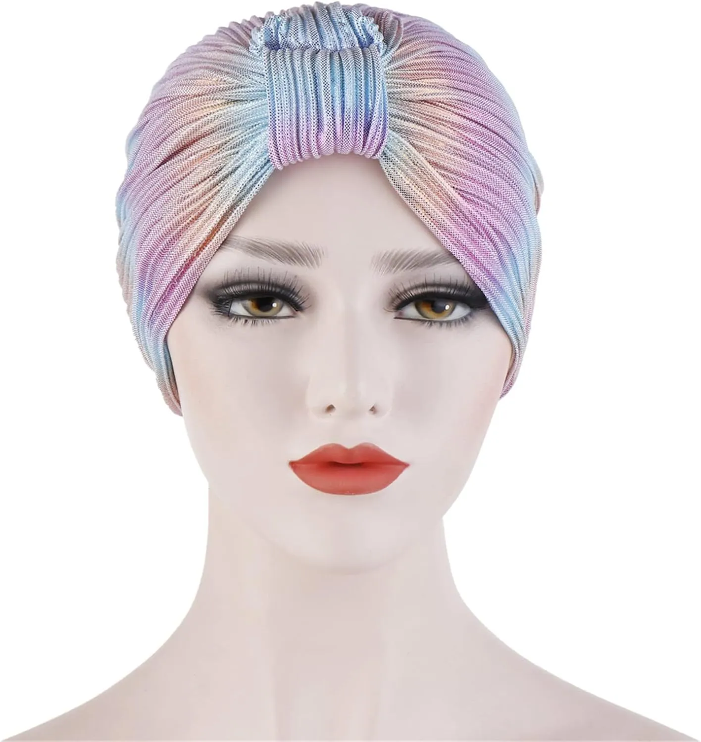 Qhome Turban Indian Caps Celeb Style Neon Headband Vintage Double Stretch Velvet Turban Head Wrap