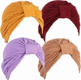Qhome Turban Indian Caps Celeb Style Neon Headband Vintage Double Stretch Velvet Turban Head Wrap
