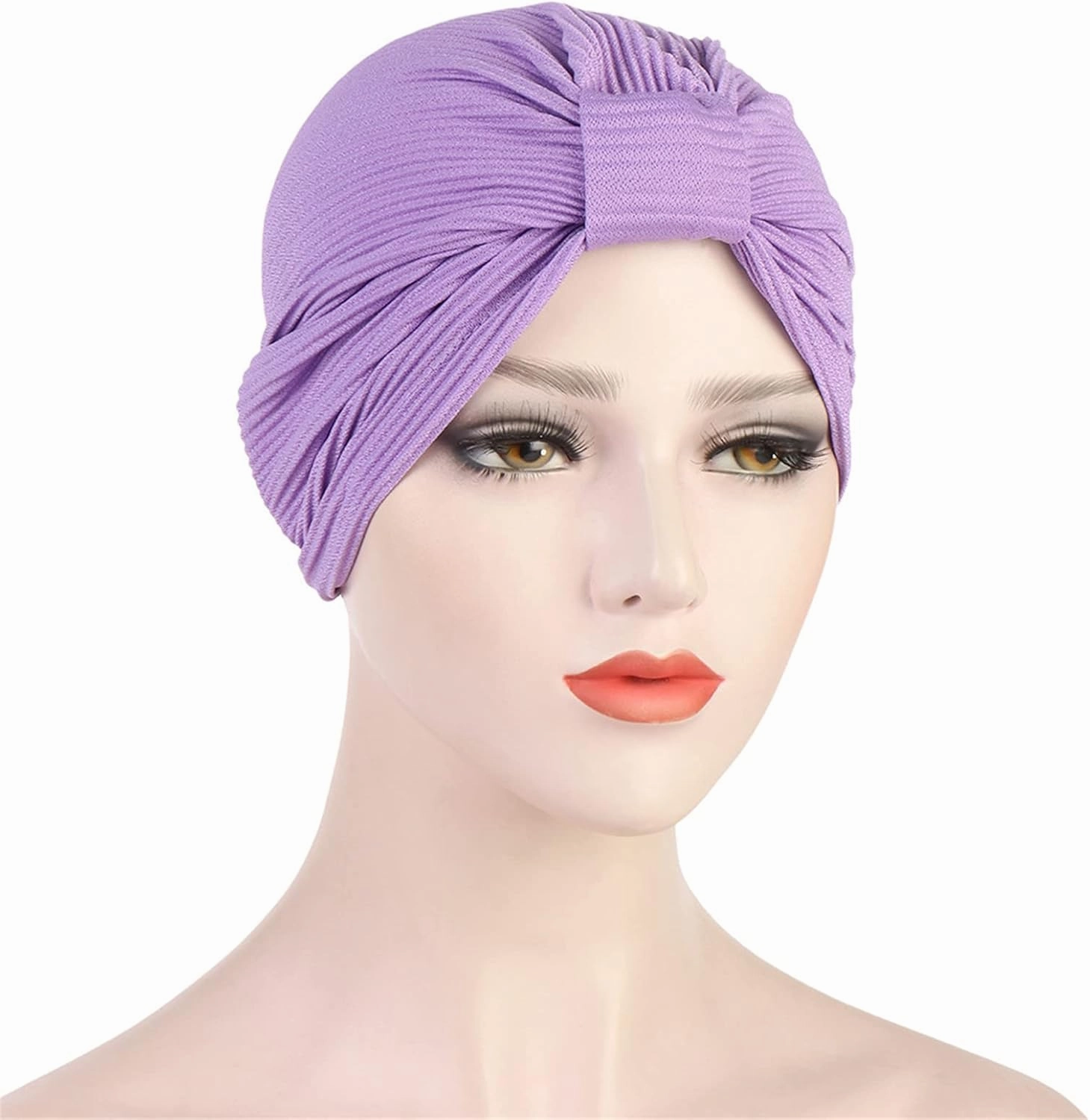 Qhome Turban Indian Caps Celeb Style Neon Headband Vintage Double Stretch Velvet Turban Head Wrap