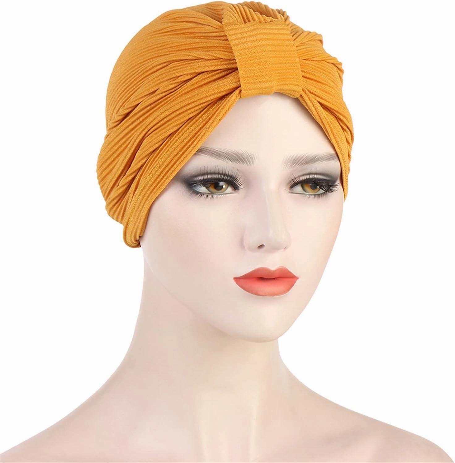Qhome Turban Indian Caps Celeb Style Neon Headband Vintage Double Stretch Velvet Turban Head Wrap
