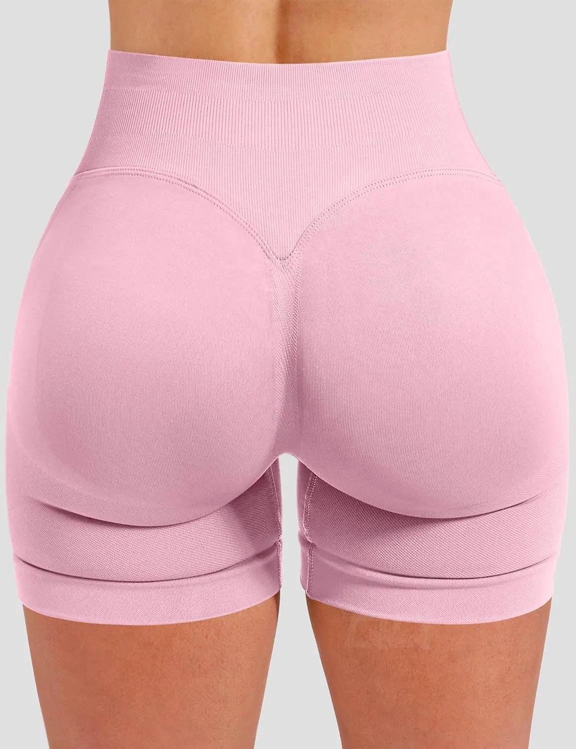 QOQ Women Workout Shorts 4.5" Scrunch Booty Gym Shorts Seamless Butt Lifting Impact Yoga Shorts
