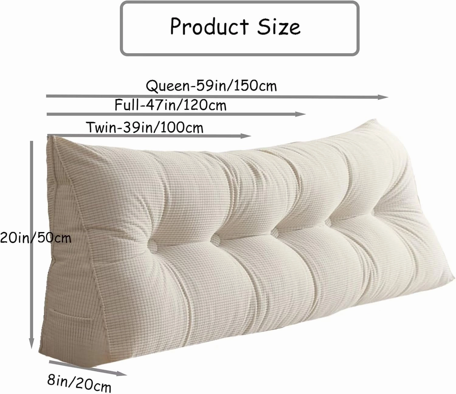 Queen Headboard Wedge Pillow Bed Rest Reading Pillow Backrest Positioning Support Bolster Cushion Long Backrest Positioning Support for Sleeping Reading, Coffee