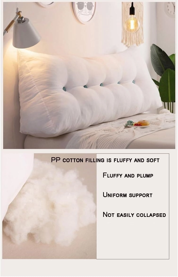 Queen Pillow Headboard Pillow Fleece Wedge Headboard Pillow, Triangular Headboard Reading Pillow, Washable Backrest Positioning Sofa Bed Support Cushion ( Color : Green , Size : Twin:100*20*50cm )