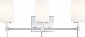 Quoizel Rossfield Vanity Light, 24 Inch 3-Light Chrome Finish with White-Etched Glass Shade Light for Bathroom, Bedroom, or Kitchen