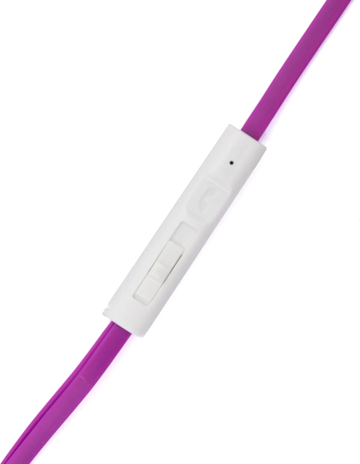 RadioShack Stereo Earphones with Cord, Wired Earbuds with Microphone and Volume Control Buttons, Soft Silicone Tips for Comfortable Extended Wear and Secure Fit, Purple and White