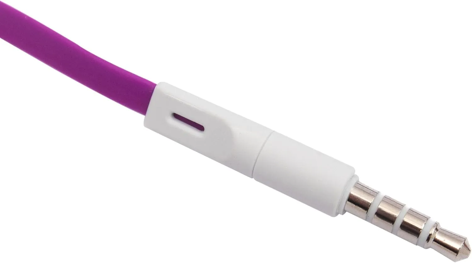 RadioShack Stereo Earphones with Cord, Wired Earbuds with Microphone and Volume Control Buttons, Soft Silicone Tips for Comfortable Extended Wear and Secure Fit, Purple and White