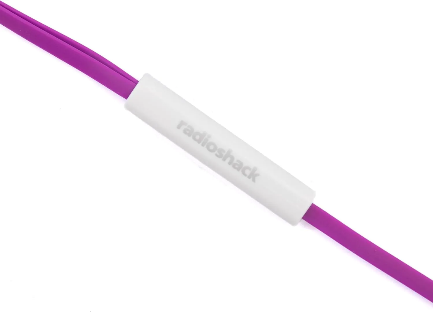 RadioShack Stereo Earphones with Cord, Wired Earbuds with Microphone and Volume Control Buttons, Soft Silicone Tips for Comfortable Extended Wear and Secure Fit, Purple and White