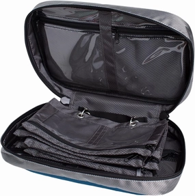 Raprance Soft Plastic Bait Storage Bag 6 Soft Bait Binder Compartments Water-Resistant Tackle Binder Organize for Lines, Hooks, Sinkers（Blue）
