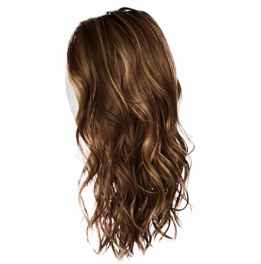 Raquel Welch Selfie Mode Wig with Long Wavy Layers, Memory Cap lll and Lace Front, Average Cap Size, RL12/16 Honey Toast