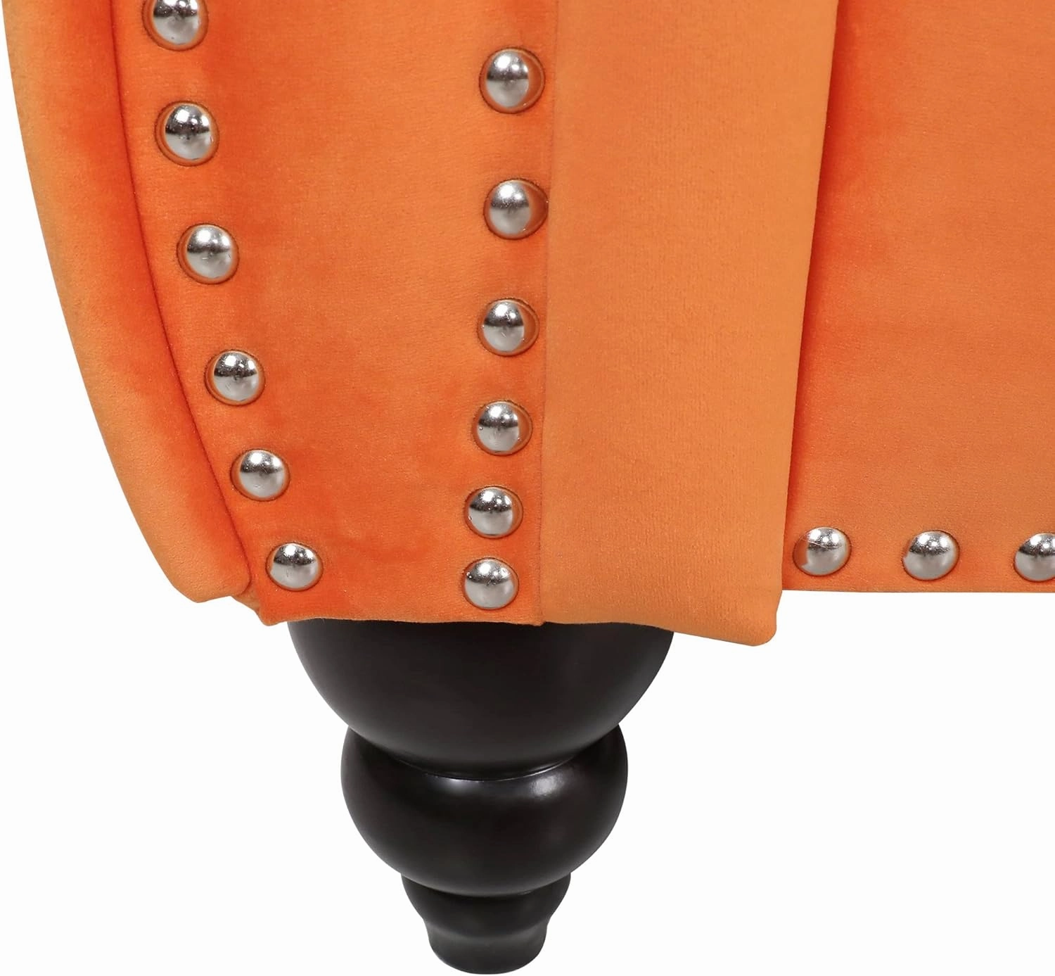 RARZOE Chesterfield Classic Sofa, Mordern 3 Seater Velvet Sofa Couch, Tufted Back Chesterfield Settee Sofas with Nailhead Trim Scroll Arms for Living Room Apartment(Orange)
