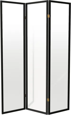 Red Lantern 6 ft. Tall Clear Plastic Partition Black 3 Panel
