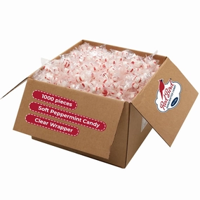Red Bird Soft Peppermint Candy Mints, Bulk Candy Individually Wrapped, Clear Wrapper, 1000 ct