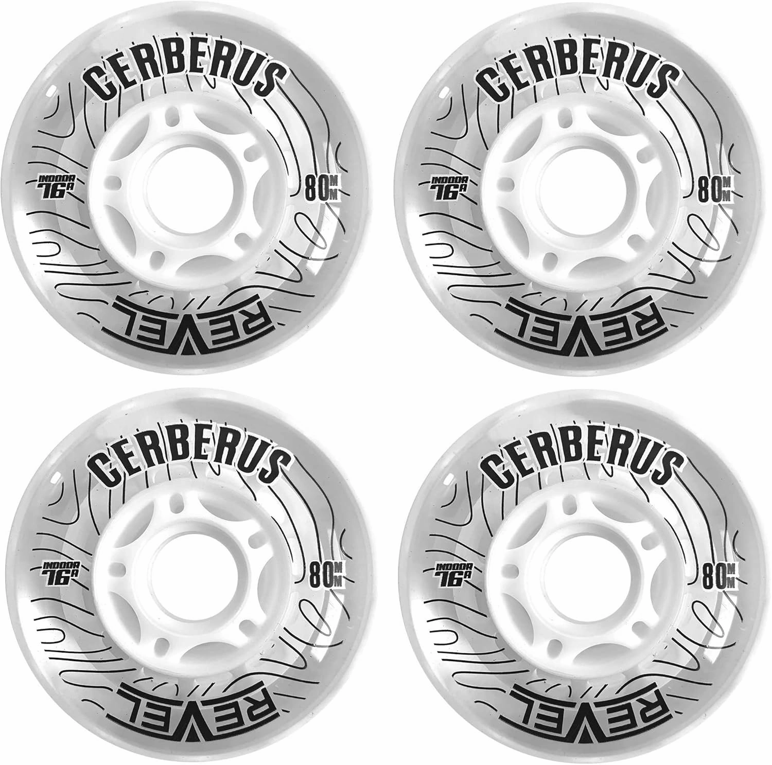 Revel Clear Indoor Soft 76A Roller Inline Hockey Wheels - 59mm, 68mm, 72mm, 76mm & 80mm Hi-Lo