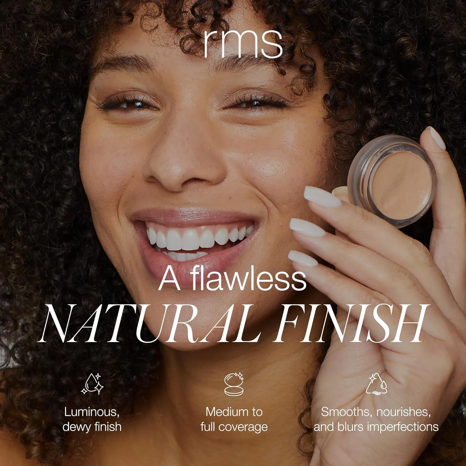 RMS Beauty UnCoverup Cream Foundation - Medium to Full Coverage Foundation Makeup, Dewy Foundation Full Coverage Make Up, Hydrating Foundation Skin Tint with Buriti & Coconut Oil, Face Makeup Products