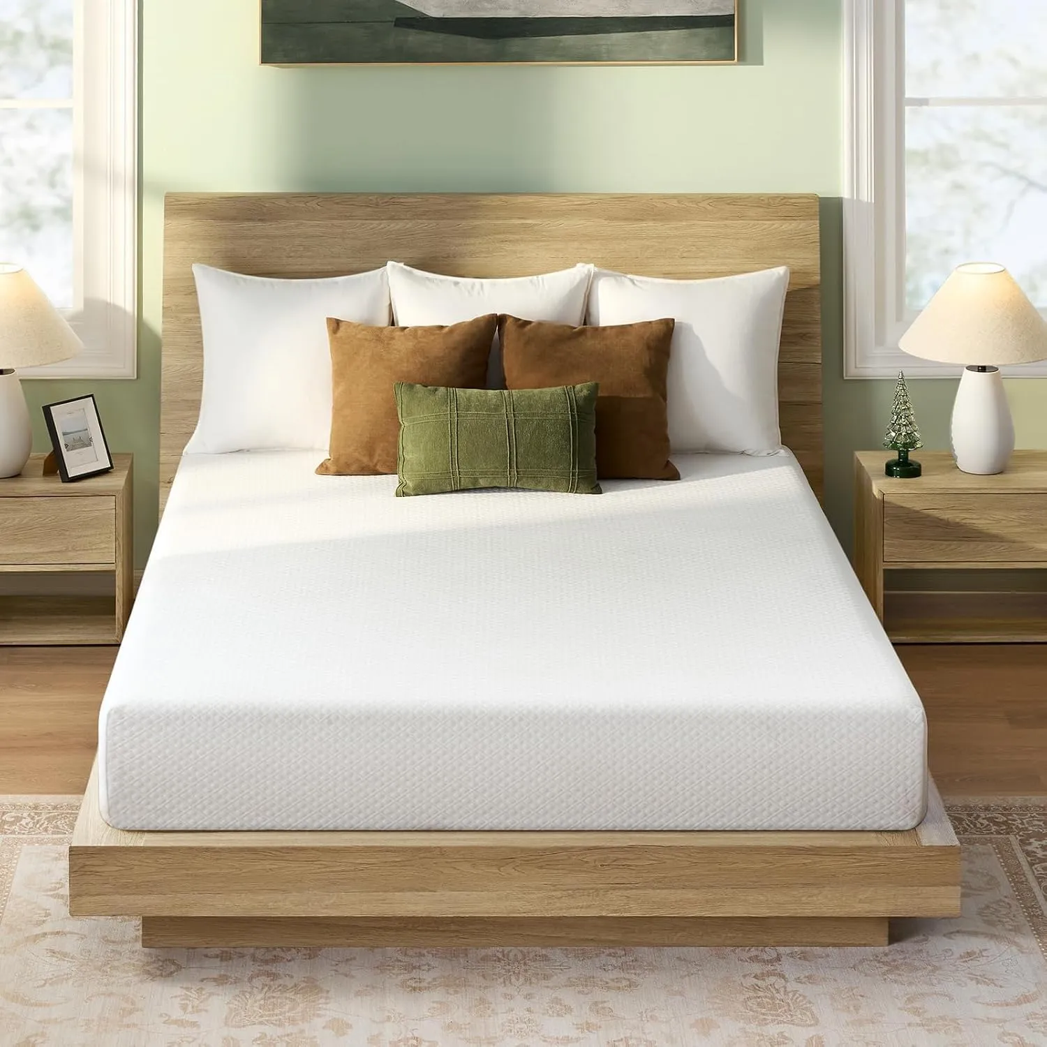 Rolanstar Twin Size Mattress, 10 Inch Gel Memory Foam Mattress in a Box, Fiberglass Free, Breathable for Cooler Sleep Supportive & Pressure Relief, CertiPUR-US Certified, White